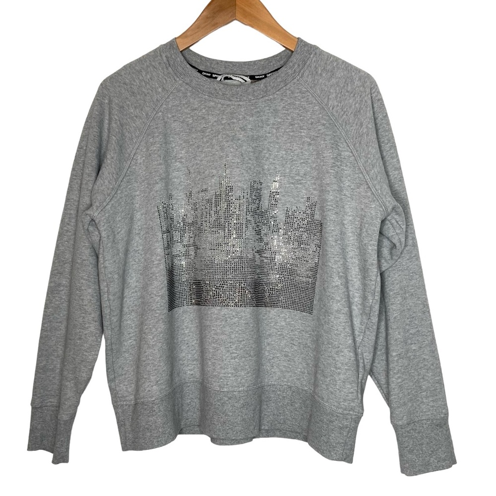 DKNY Sport Rhinestone Embellished NY Cityscape Sweatshirt